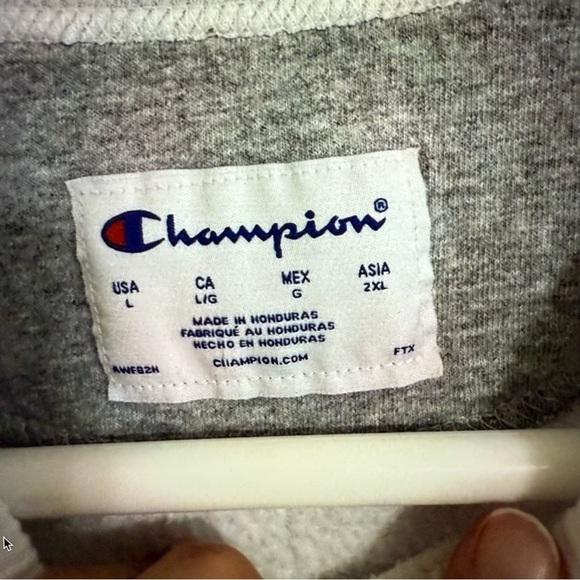 Champion Men's White crewneck sweatshirt size large cotton - Picture 3 of 6